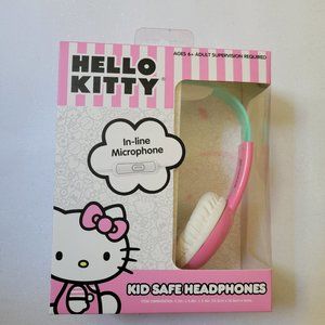SANRIO Hello Kitty Kid Safe Wired Headphones with In-line Microphone (NEW)